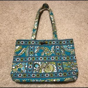 Retired Vera Bradley Peacock Square Pattern Tote